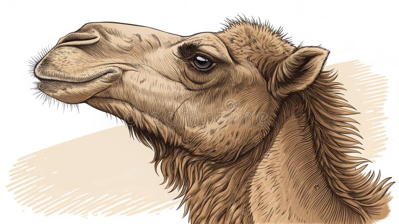 Detaillierte Camel Illustration Eine Profilansicht eines Wüstentieres stock abbildung