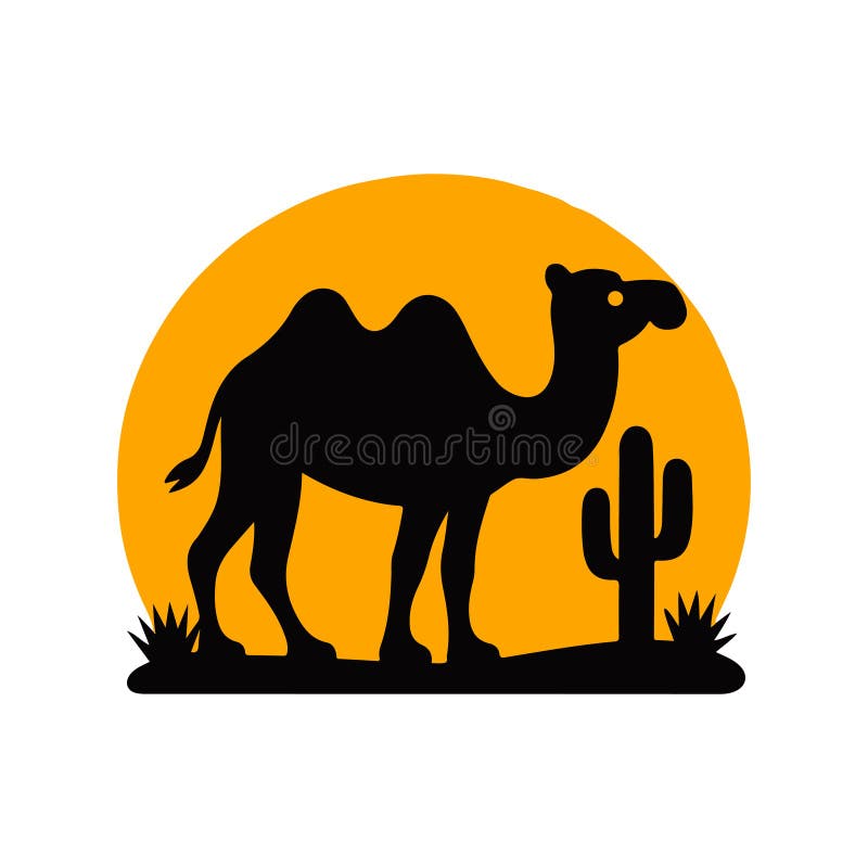 Detaillierte Camel Wüste Silhouette vektor abbildung
