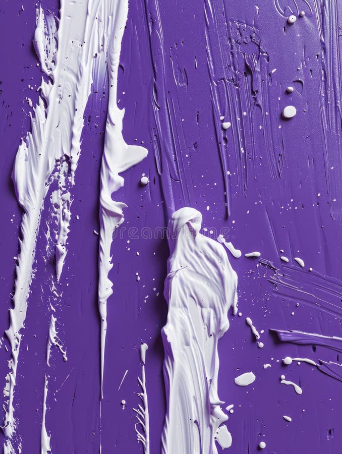 Detaillierte Darstellung der Farbe auf lila Oberfläche stockfotos
