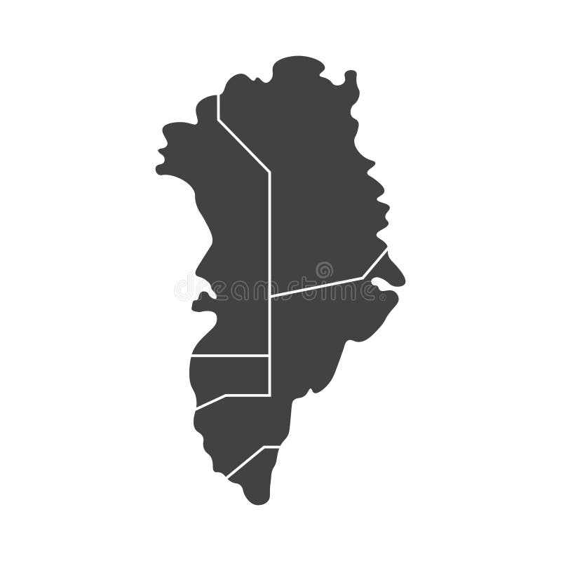 Detaillierte Darstellung der Geografie der Grünland-Landkarte, in der die Inseln als einzigartige Geografie und Küste dargestellt werden