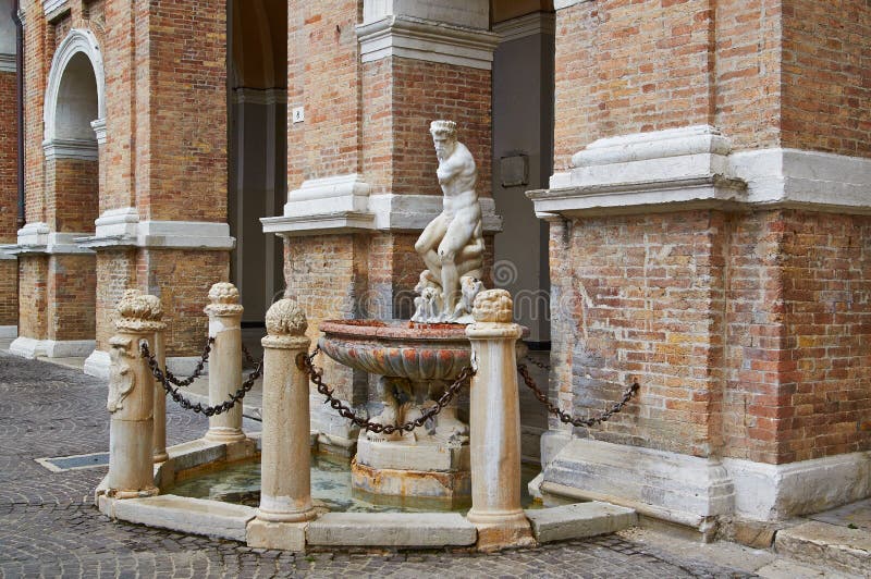 Details architecture of city Senigallia. Cathedral