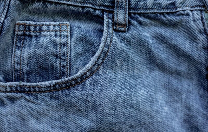 Details of Denim Trousers. Pockets and Seams on Denim.Old Blue Denim ...