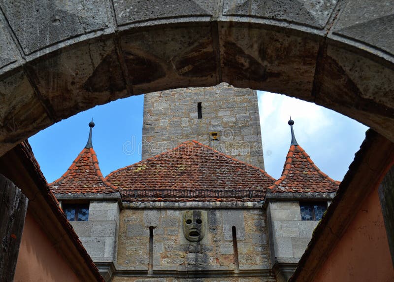 Details eines Schloss-Tors in Rothenburg-ob der Tauber