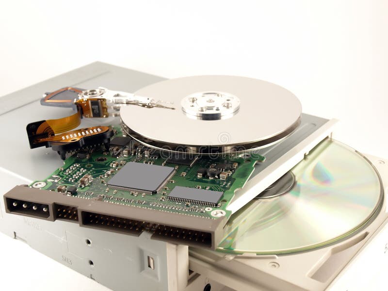 Details for Hard Drives and CDROM Stock Image Image of technology