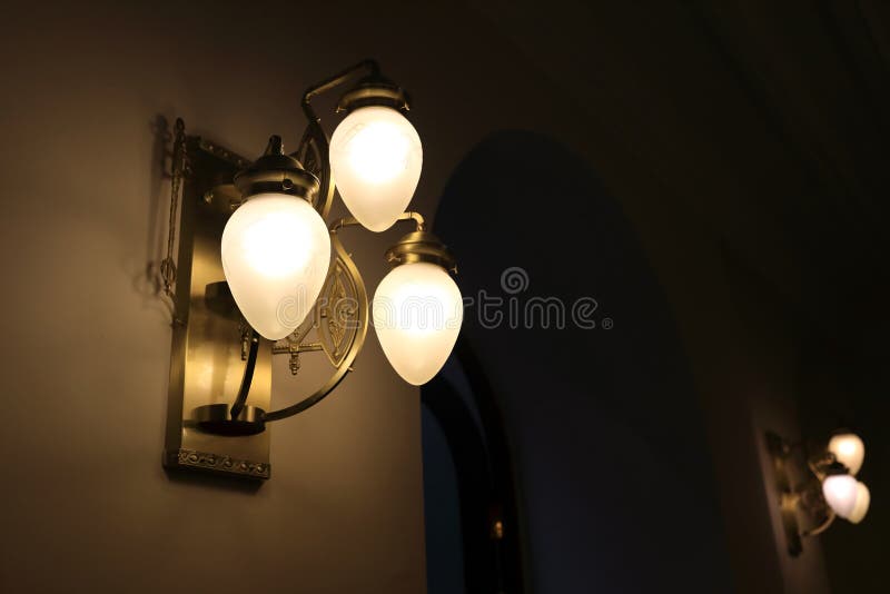Details of hotel wall lamp stock image. Image of furniture 210231627