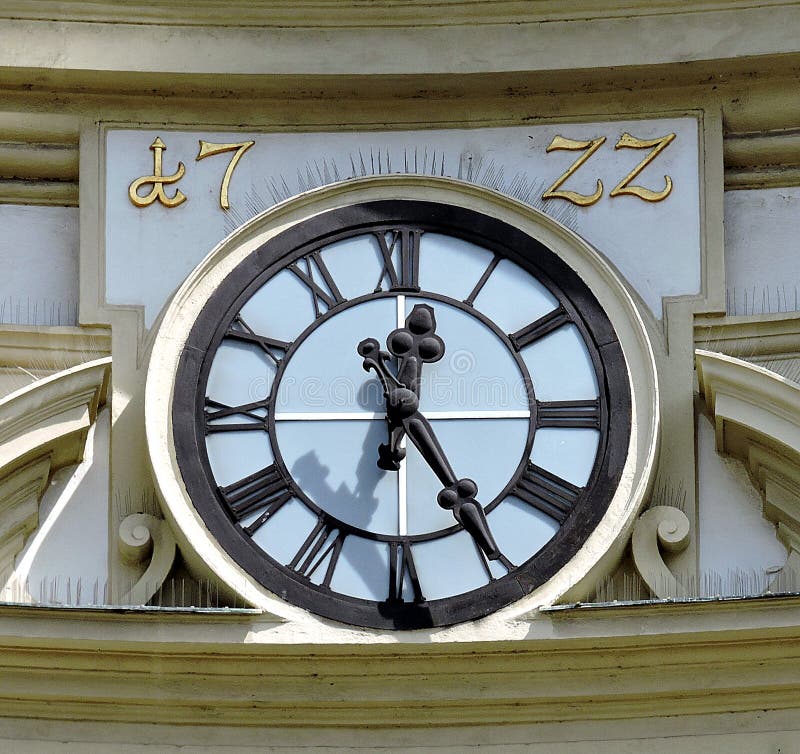 Details Old Clock Tower in Vienna, Austria Stock Image Image of