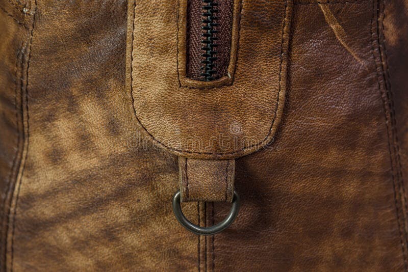 Details of Leather Bag. Zipper. Stock Photo Image of textile, leather