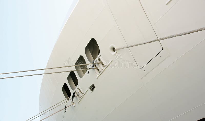 Details of the mooring ropes of a transatlantic royalty free stock image