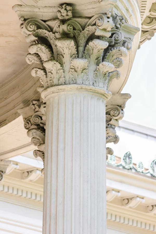 Details of ornate structural column located on an old home in Savannah GA