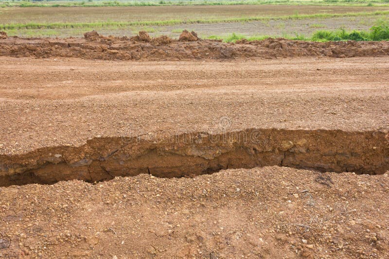 Details of the separation of gravel road.