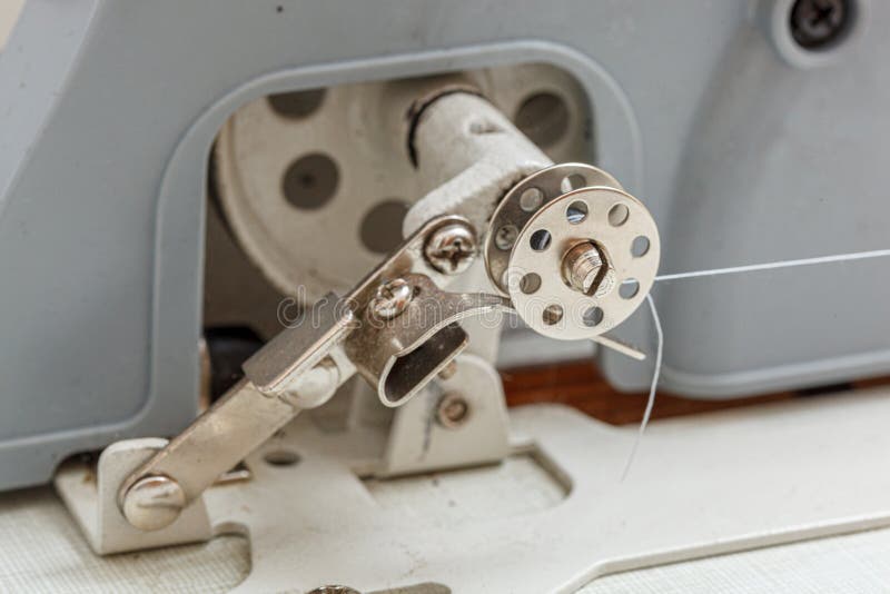 Details of a Sewing Machine, Spool of Thread Stock Image Image of