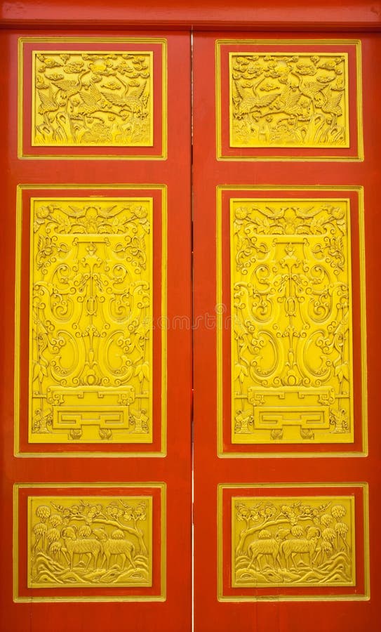 Details of Thai traditional style door carving.