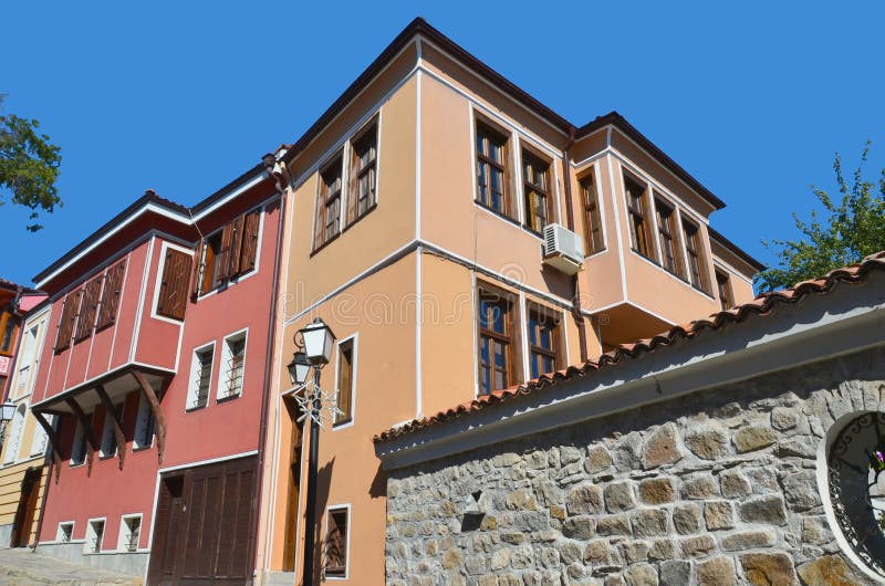 Detailsarchitectuur van de Bulgaarse Heropleving stock afbeelding