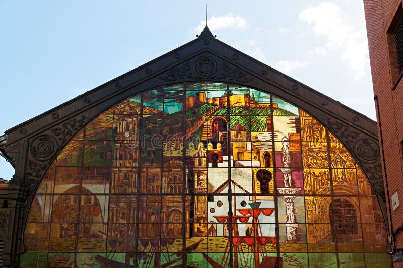 Detailsarchitectuur van Spaanse stad Malaga royalty-vrije stock foto