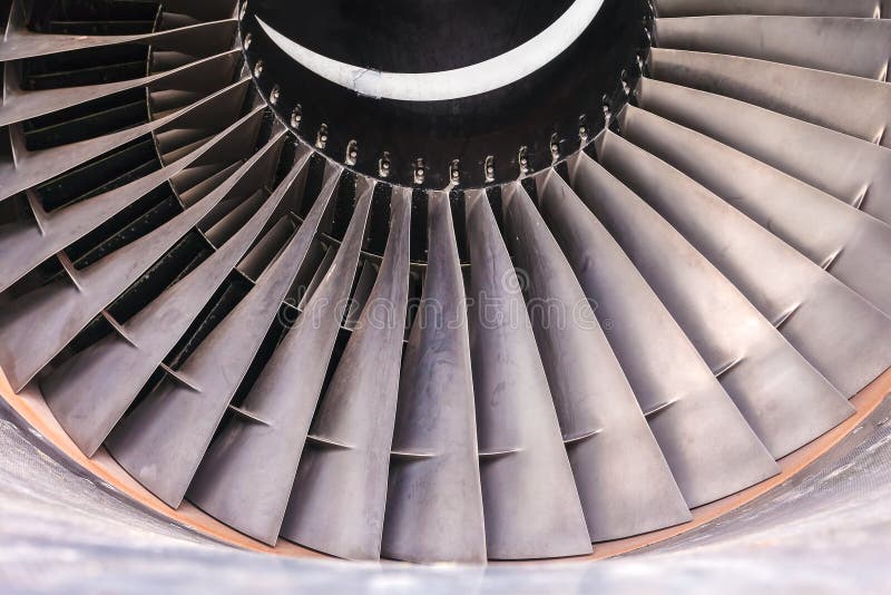 Detalhe de uma turbina usada do jato do avião fotos de stock Detalhe de uma turbina usada do jato do avião fotos de stock