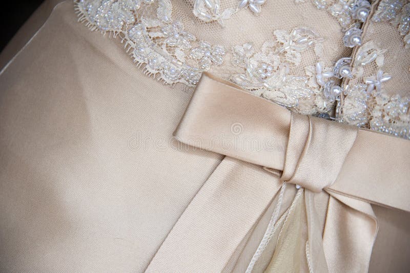 Detalhe do vestido de casamento