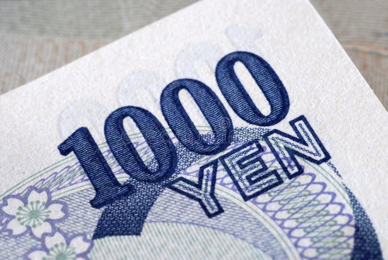 Detalhe dos ienes 1000 foto de stock royalty free Detalhe dos ienes 1000 foto de stock royalty free