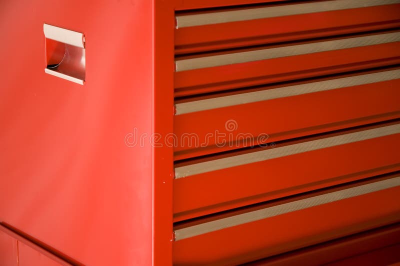 Detalhe vermelho da caixa de ferramentas imagens de stock royalty free Detalhe vermelho da caixa de ferramentas imagens de stock royalty free