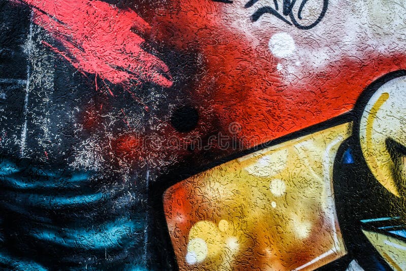 Detalhe vermelho dos grafittis imagens de stock