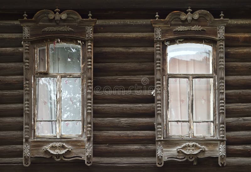 Detalhes do izba velho 2 do russo imagem de stock royalty free