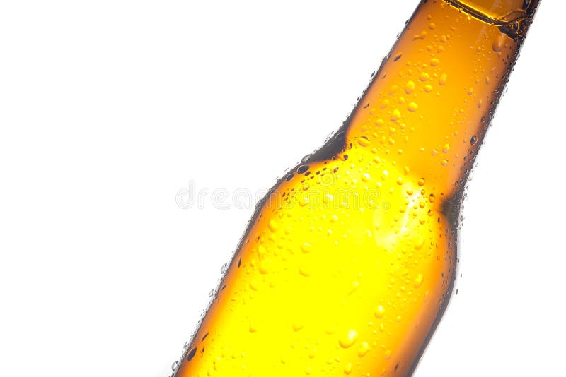 Detalii despre flaconul de bere proaspătă topit cu picături royalty free stock photography