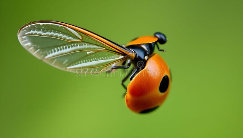 Detaliu cu aripa de insectă a aripii de insectă a aripii de insectă, închideți aripa delicată de insectă Stock Photo Generative AI vector illustration