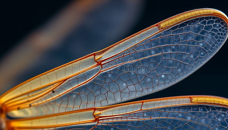 Detaliu delicat privind macrocomanda aripii de dragonfly intricat model de natură intricat Stock Photo Generative AI royalty free illustration