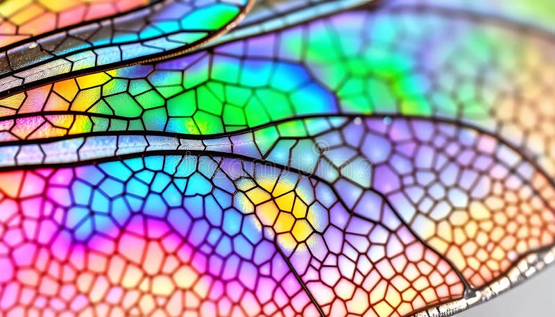 Detaliu despre insectele cu aripi de libelulă irizente și textura vibrantă Stock Photo Generative AI stock illustration