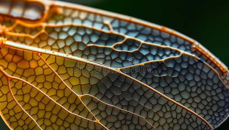 Detaliu despre macroinsectele cu aripi de libelulă Textură delicată Stock Photo Generative AI vector illustration