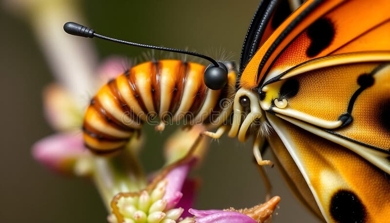 Detaliu macrocomandă fluture aripa Detaliere insectă Natură CreareDetaliu Model Aspect Frumusețe Stoc Foto Generativ AI royalty free illustration