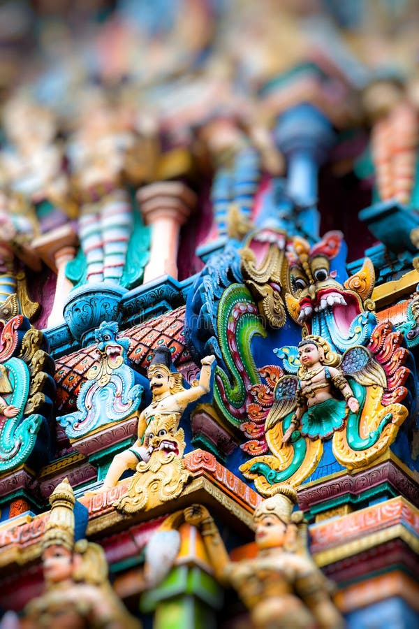 Detaljer av Meenakshi tempel - en av den största och äldsta templet i Madurai, Indien royaltyfria bilder Detaljer av Meenakshi tempel - en av den största och äldsta templet i Madurai, Indien royaltyfria bilder