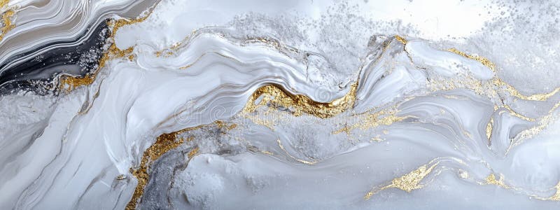 Detaljerad bild av vit marmor med delikat grå och guldvener som alstrats med AI vektor illustrationer