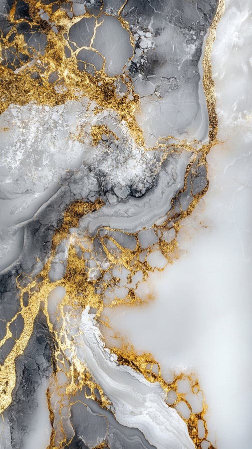 Detaljerad bild av vit marmor med delikat grå och guldvener som alstrats med AI royaltyfri illustrationer
