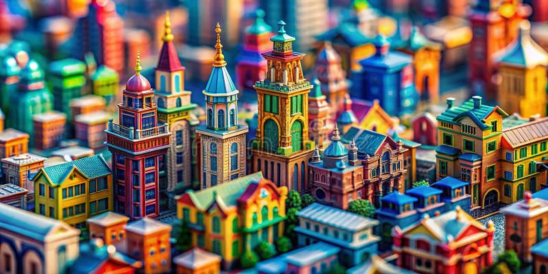 Detaljerad lutningShift Miniature Cityscape Geometric Patterns and Architectural Wonders i en Miniature World. Den här fängslande tippskiftande citysslan visar en meriserande miniatyrvärld. De invecklade geometriska mönstren för byggnader och gator kommer till liv med exakta linjer och skarpa detaljer. Effekten av tilskiktlinsen skapar ett unikt perspektiv som imiterar illusionen av en miniatyrstad där konturstrukturer framstår som känsliga modeller.
