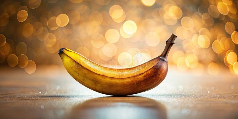 Detaljerad LuttShift-makro av en Miniature Overmope Brown Banana Perfect for Food Photography or Product Display vektor illustrationer