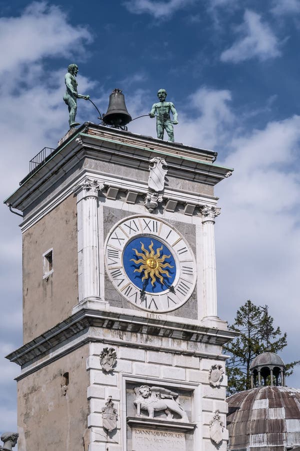 Detail of the Clock Tower of Udine, Friuli Venezia Giulia, Italy, Europe. Detail of the Clock Tower of Udine, Friuli Venezia Giulia, Italy, Europe