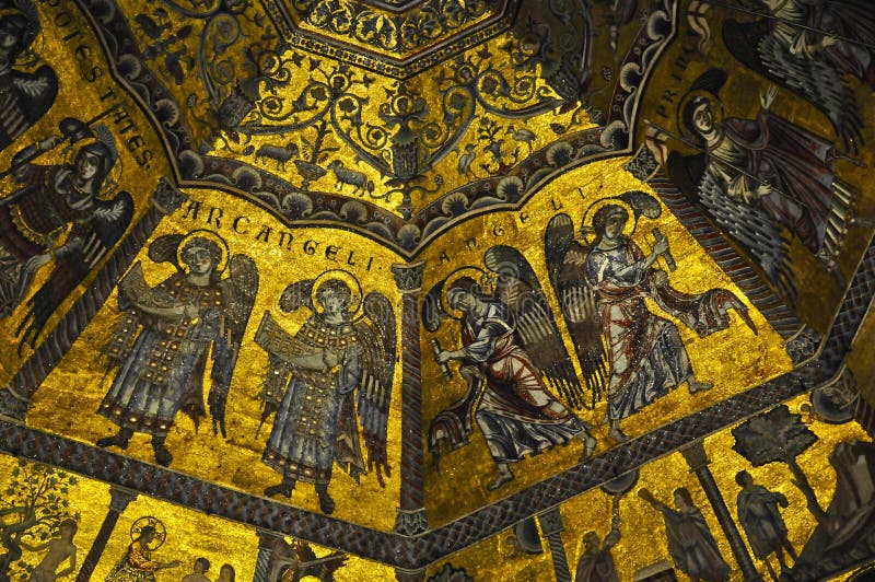 Detalle Del Baptisterio Del Mosaico Del Domo Interior De San Juan, Florencia  Imagen de archivo editorial - Imagen de granito, baptisterio: 164823939