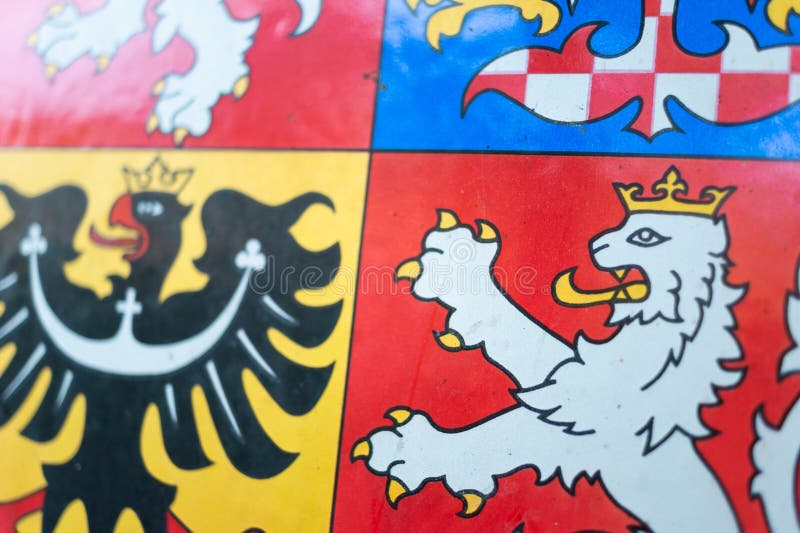 detalle del escudo de armas de la repÃºblica checa y la repÃºblica