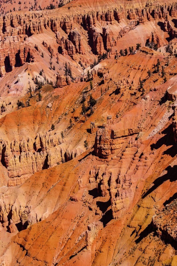 Detail, pinnacles and hoodoos of red Navajo sandstone in the canyons of Cedar Breaks National Monument, Utah. Detail, pinnacles and hoodoos of red Navajo sandstone in the canyons of Cedar Breaks National Monument, Utah