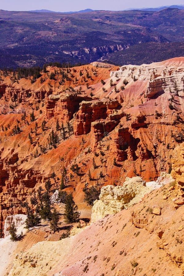 Detail, pinnacles and hoodoos of red Navajo sandstone in the canyons of Cedar Breaks National Monument, Utah. Detail, pinnacles and hoodoos of red Navajo sandstone in the canyons of Cedar Breaks National Monument, Utah