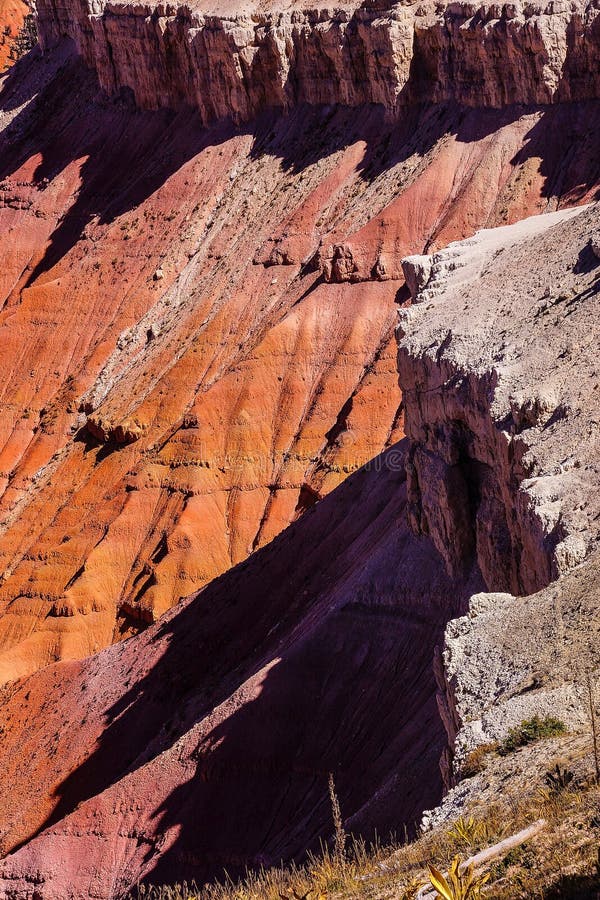 Detail, pinnacles and hoodoos of red Navajo sandstone in the canyons of Cedar Breaks National Monument, Utah. Detail, pinnacles and hoodoos of red Navajo sandstone in the canyons of Cedar Breaks National Monument, Utah