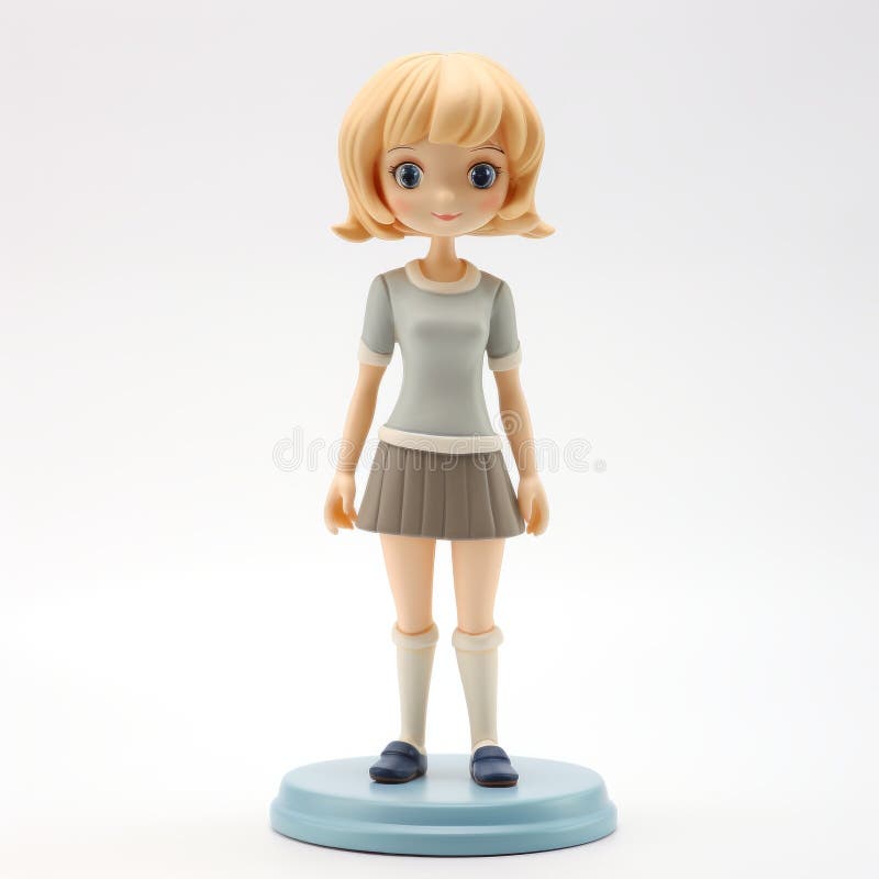 Detalle preciso : una encantadora estatua de anime con proporciones de juguete ilustración del vector