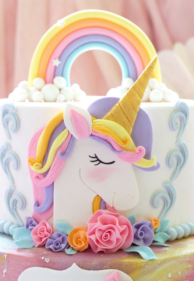 Unicornios Para Cumpleaños De Niñas Tarta Primeros La Torta Decoracion Pasteles 