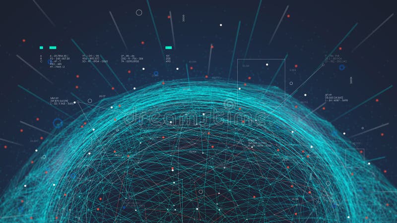 Detección y procesamiento de tecnologías analíticas futuristas de conexión de red de grandes datos análisis de plexus de bases de libre illustration