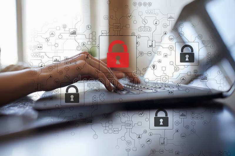 Detectarea atacurilor informatice. informații privind securitatea internetului și conceptul de siguranță a datelor. gdpr. confiden stock photography