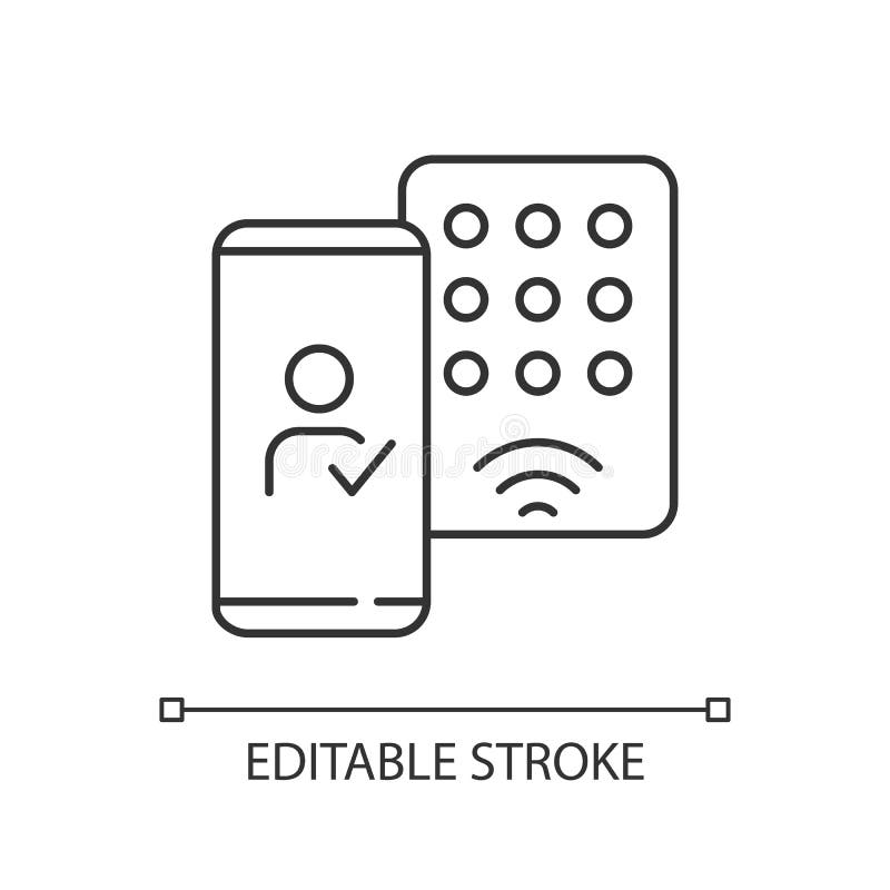 Detecting mobile credentials linear icon