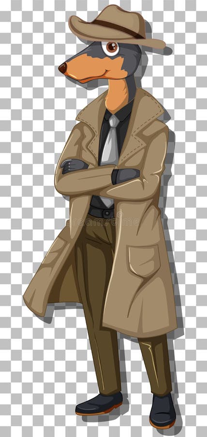 Detective Dog Cartoon Character Stock Vector - Illustration of design