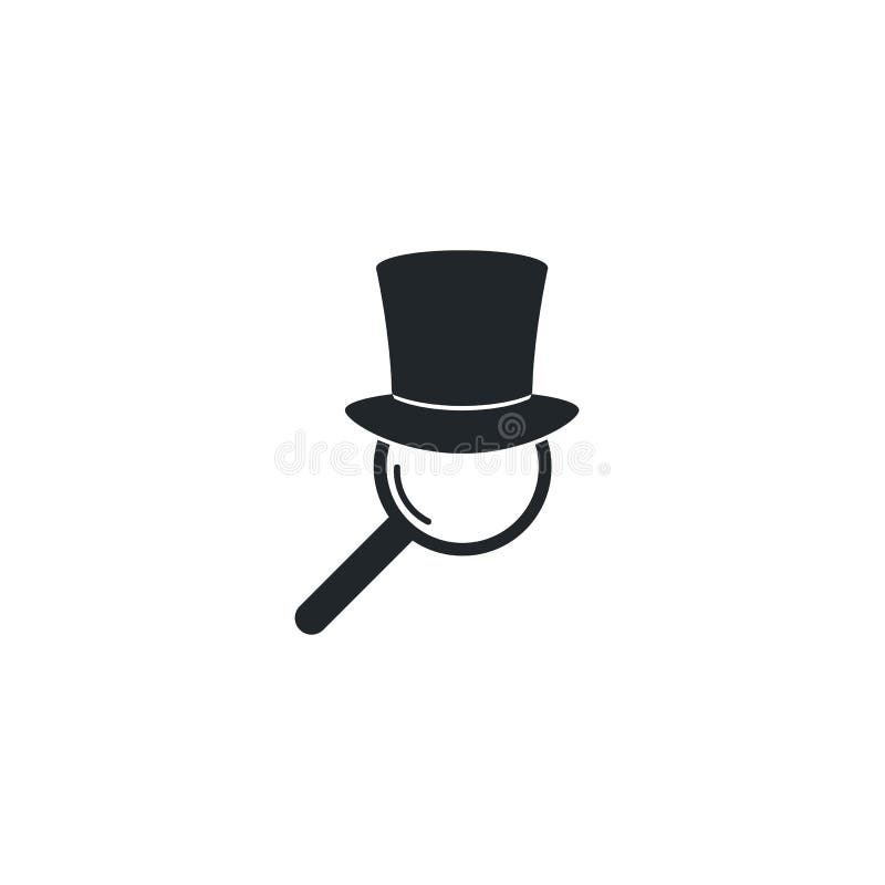 Detective Hat with Magnifying Glass Logo Icon Illustration Stock Illustration of service, glass: 196586979