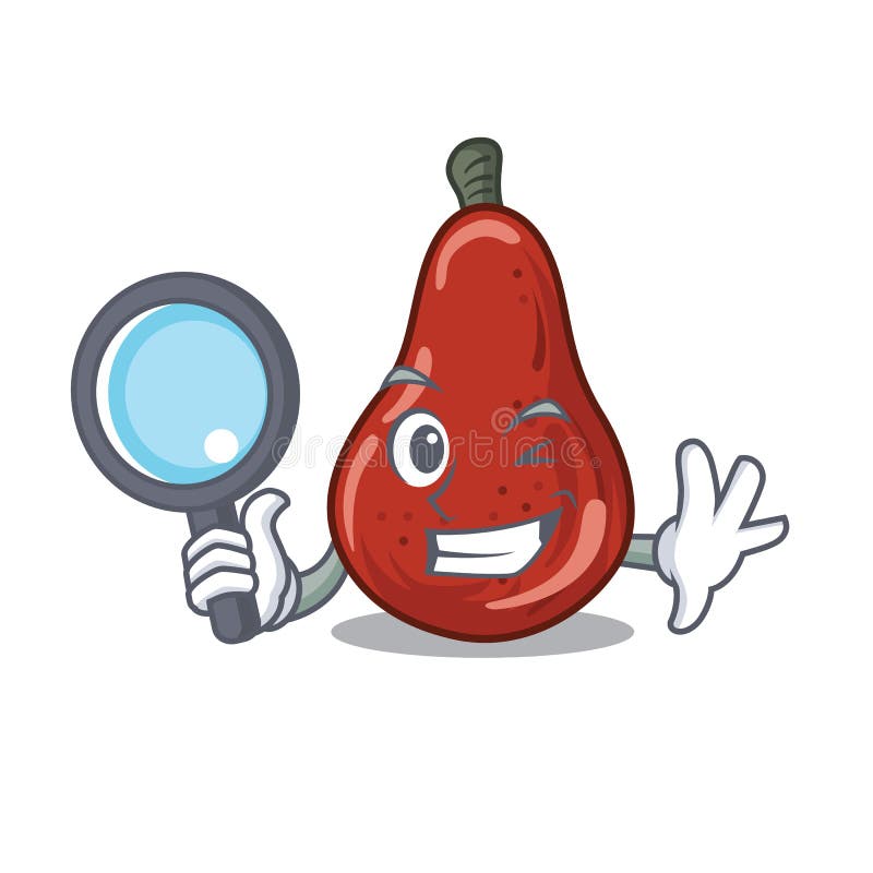 Detective rode peren in een beeldverhaalmand stock illustratie Detective rode peren in een beeldverhaalmand stock illustratie