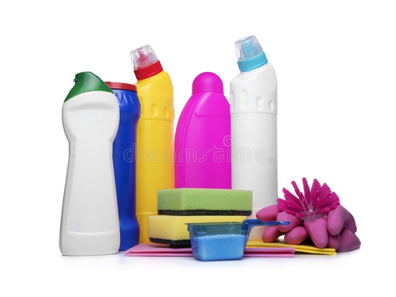 Detergent butelki i chemicznego cleaning dostawy obraz stock Detergent butelki i chemicznego cleaning dostawy obraz stock